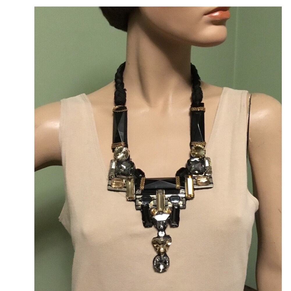 Vintage 1980s OSCAR DE LA RENTA Geometric Massive Statement Necklace